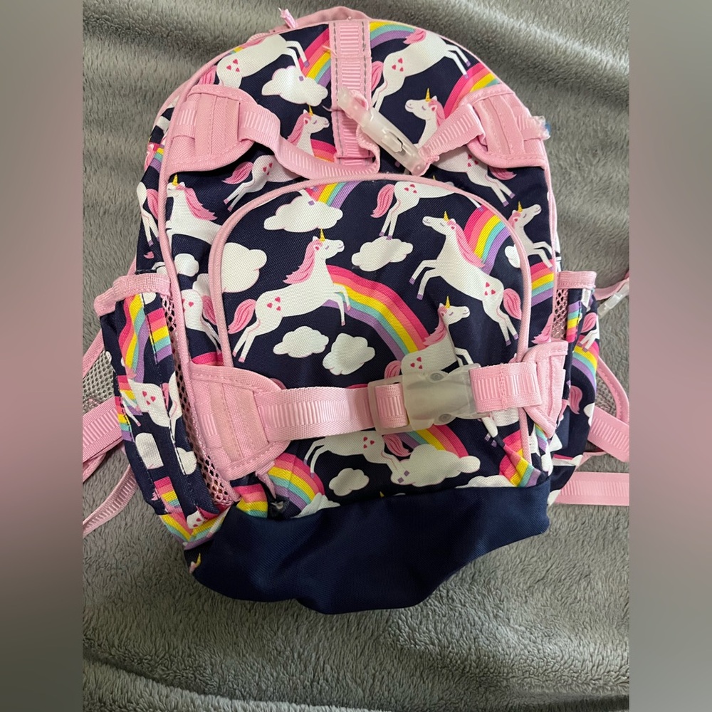 Pottery Barn Pink and Blue Unicorn Backpack